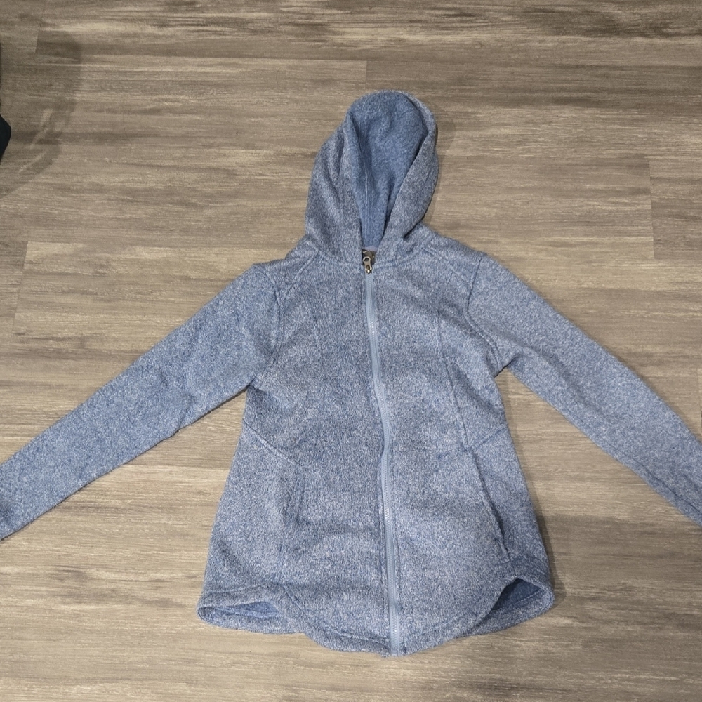 Blue Hooded Zip-Up Jacket